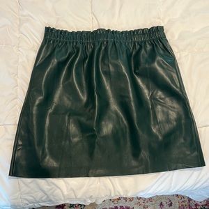 NWT LOFT Large Faux Leather Green Skirt